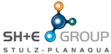 Logo SH+E GROUP / STULZ-PLANAQUA GmbH Kunde der OmniCert Umweltgutachter GmbH